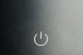 Power button on grey metal background Royalty Free Stock Photo