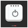 Power button icon Gray icon on Notepad Style template Vector EP Royalty Free Stock Photo