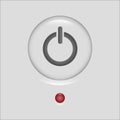 Power button icon. Red status indicator. Circular control Vector symbol. Neumorphism switch element. Royalty Free Stock Photo