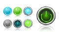 Power button icon set Royalty Free Stock Photo