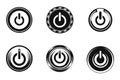 Power Button Icon Set in Line Art Vector Modern On Off and Control Symbols Royalty Free Stock Photo
