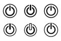 Power Button Icon Set in Line Art Vector Modern On Off and Control Symbols Royalty Free Stock Photo