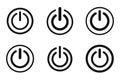 Power Button Icon Set in Line Art Vector Modern On Off and Control Symbols Royalty Free Stock Photo