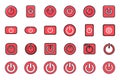 Power Button Icon Set in Line Art Vector Modern On Off and Control Symbols Royalty Free Stock Photo