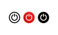 Power on button icon set vector. Power off. Shut down button or power Royalty Free Stock Photo