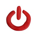 power button logo plasticine icon isolated on white background
