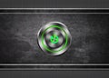 Power button on metal texture background Royalty Free Stock Photo