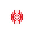Power button stripes geometric abstract symbol logo vector
