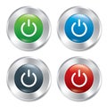 Power button. Turn on round stickers collection. Royalty Free Stock Photo