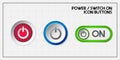 Power button or Web icons Royalty Free Stock Photo