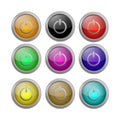 Power buttons off different colors, set volume icons, vector Royalty Free Stock Photo