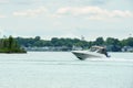 power cabin cruiser on the st clair river at stag island ontario