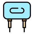 Power capacitor icon color outline vector