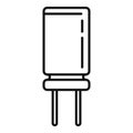 Power capacitor icon outline vector. Component resistor