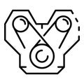 Power car motor icon, outline style