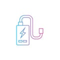 power cell storage battery or portable charger outline line icon vector illustration