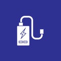 power cell storage battery or portable charger solid icon vector illustration