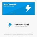 Power, Charge, Electric SOlid Icon Website Banner and Business Logo Template