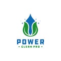 Power cleaning water logo Royalty Free Stock Photo