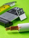 Power and Connection - Stripped Copper Electrical Wire Royalty Free Stock Photo