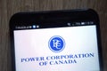 Power Corporation of Canada logo displayed on a modern smartphone