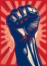 Power design strike hand illustration revolution freedom protest background symbol fist