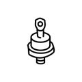 Power diode black line icon. Pictogram for web page Royalty Free Stock Photo