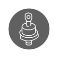Power diode black line icon. Pictogram for web page Royalty Free Stock Photo