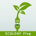 Power ecology plug green cities help the world with eco-friendly concept ideas. Royalty Free Stock Photo