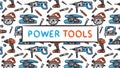 Power electric work tools for construction vector illustration