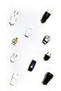 Power electrical plugs and sockets isolated on white Royalty Free Stock Photo