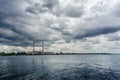 Power electricity station or factory in cloudy day Royalty Free Stock Photo