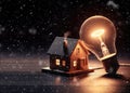 power energy cost saving sustainable home house winter money bill Royalty Free Stock Photo