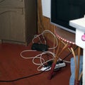 Power extension socket and tangled cables