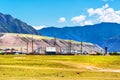 Power facilities in the mountains. Altai Republic, Russia