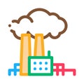 Power factory icon vector outline symbol illustration