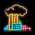 power factory neon glow icon illustration