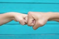 Power five, fist bump or brofist Royalty Free Stock Photo