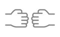 Power five pound line icon. Bro fist bump symbol Royalty Free Stock Photo