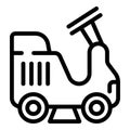 Power floor scrubber icon outline vector. Professional cleaning equipment