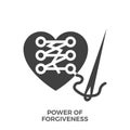Power of Forgiveness Glyph Vector Icon. Royalty Free Stock Photo