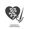 Power of Forgiveness Glyph Vector Icon.