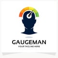 Power Gauge Man Logo Design Template Inspiration