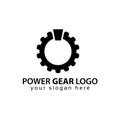 Power Gear logo vector. Flat logo design Royalty Free Stock Photo