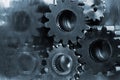 Power gears in blue Royalty Free Stock Photo