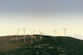 Power Generation Eolic Wind Turbines Field In Spain