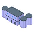 Power generation icon isometric vector. Station turbine