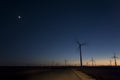 Power generation windmill in the evening Royalty Free Stock Photo