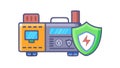Power Generator Safety Icon: Emergency Energy Protection Vector Design Generative AI Royalty Free Stock Photo
