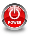 Power glossy red round button Royalty Free Stock Photo